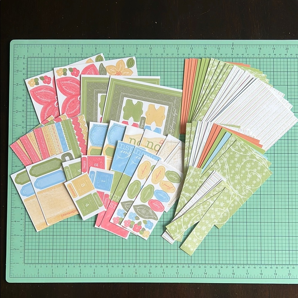 Stampin’ Up Simply Scrappin’ collection of assorted cardstock paper and stickers